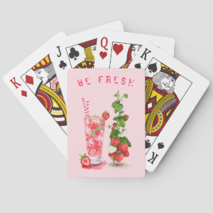 Erdbeeren Drinks Spielkarten - Benutzerdefinierter
