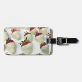 Erdbeeren eingetaucht in weiße Schokolade Gepäckanhänger