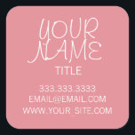 Erdbeeren Eis Freehand Einfach Quadratischer Aufkleber<br><div class="desc">Cooles,  elegantes und minimales Design. Erdbeereis.</div>