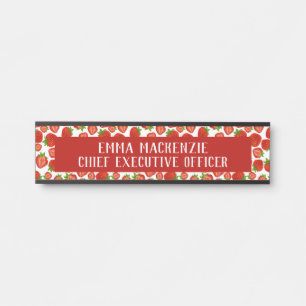 Erdbeeren Elegantes Zeichen für den Büronamen Türs Türschild