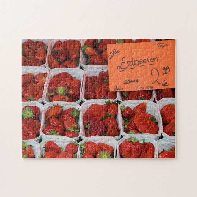 Erdbeeren - Erdbeeren - Deutscher Markt - 11x14 Puzzle (Horizontal)