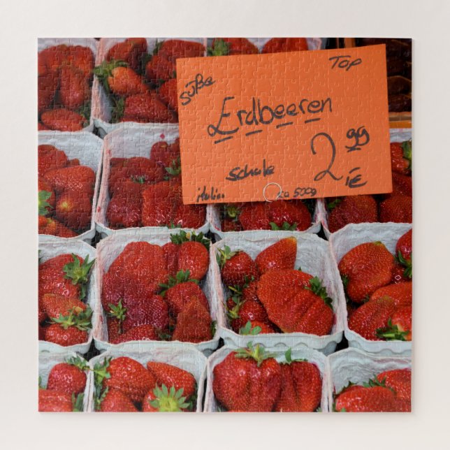 Erdbeeren - Erdbeeren - Deutscher Markt - 20x20 Puzzle (Vertikal)