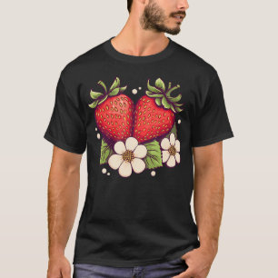 Erdbeeren Erdbeeren Süß Garten Cottagecore Ästheti T-Shirt
