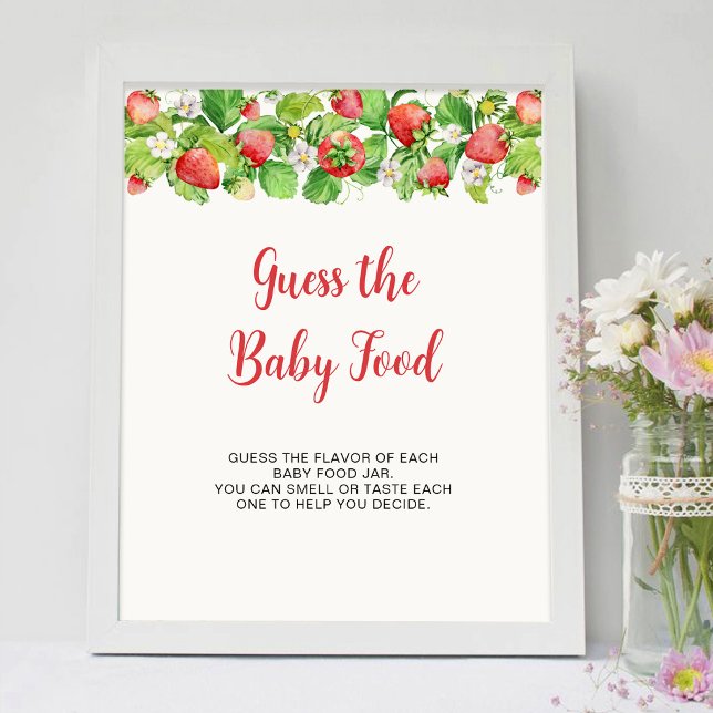 Erdbeeren Errate die Babynahrung Schild Spiel (Von Creator hochgeladen)