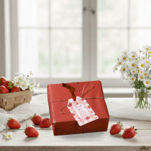Erdbeeren Erste Geburtstags-Dankeschön-Anhänger mi