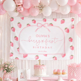 Erdbeeren Erster Geburtstag Erdbeer-Hintergrund Ro Banner