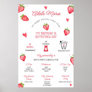 Erdbeeren-Erster-Geburtstag-Milestone Poster