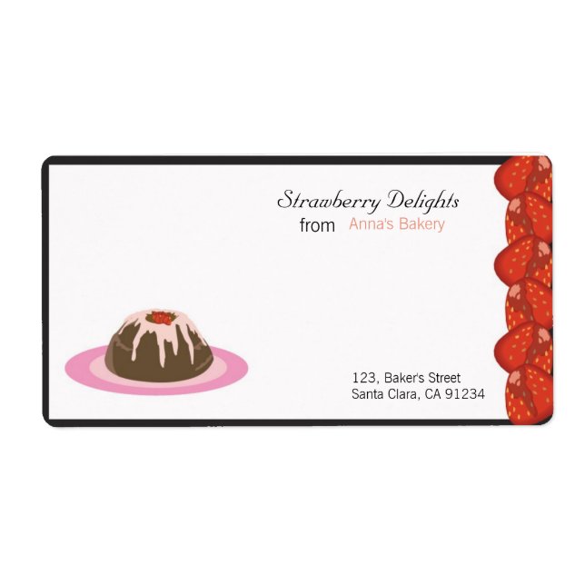 Erdbeeren - Etiketten von Lebensmittelbehältern (Vorne)