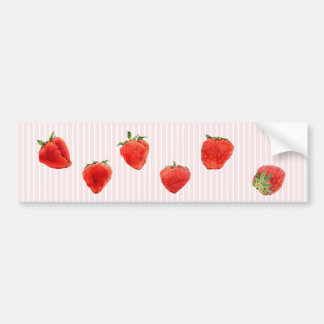 Erdbeeren Fallender Autoaufkleber aus rosa Streife
