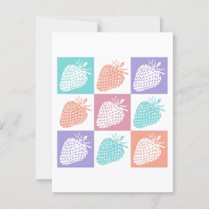 Erdbeeren farbiger Sommer Postkarte