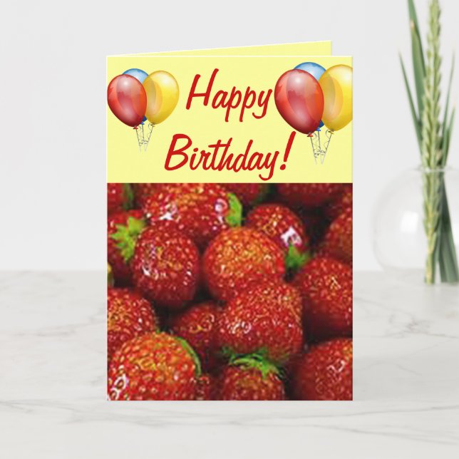 Erdbeeren Feiertagskarte (Vorderseite)