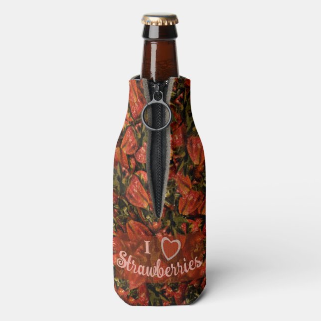 Erdbeeren Flasche Cooler Flaschenkühler (Flasche Rückseite)