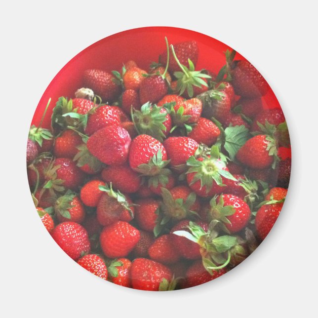 Erdbeeren frisch gepflückte rote Beeren Magnet (Vorne)