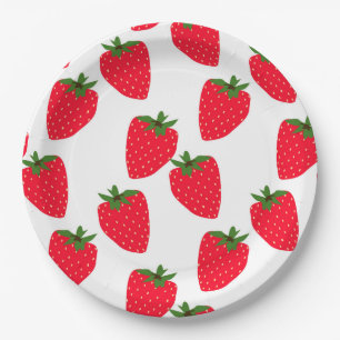 Erdbeeren, frische Fruchtmuster Pappteller