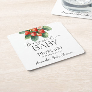 Erdbeeren Frischmarkt Berry Sweet Baby Shower Rechteckiger Pappuntersetzer