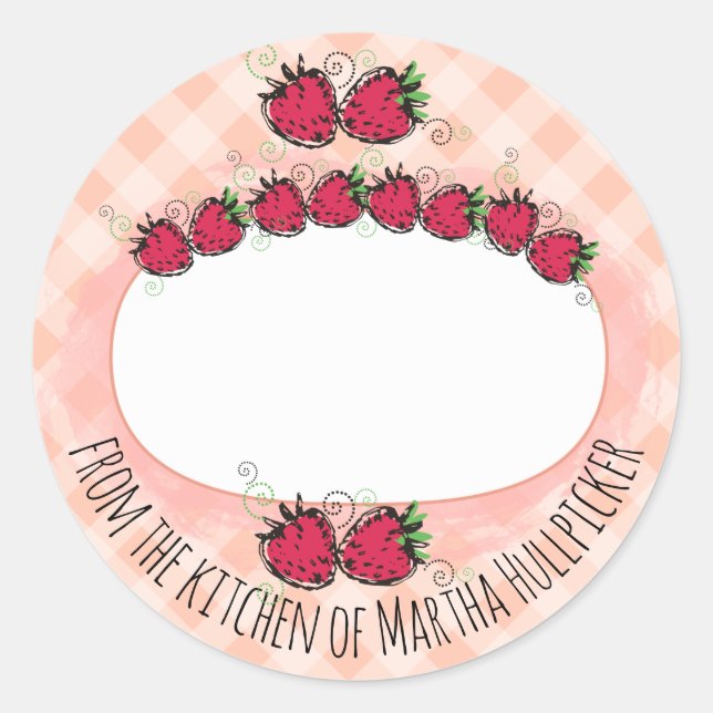 Erdbeeren Früchte aus der Küche Runder Aufkleber (Vorderseite)