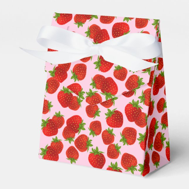 Erdbeeren-Gastgeschenk Geschenkschachtel (Vorderseite)