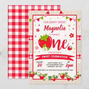 Erdbeeren Geburtstag Einladung Berry Sweet Party