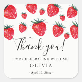 Erdbeeren Geburtstag Gunst Aufkleber