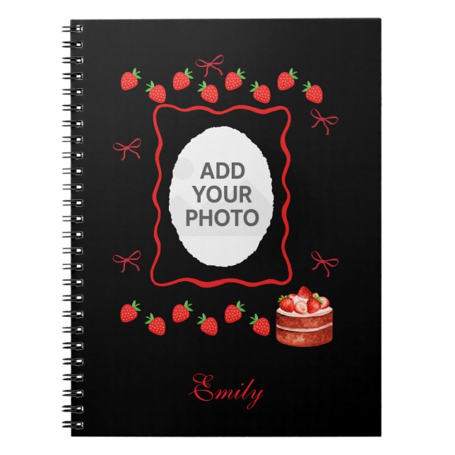 Erdbeeren Geburtstags Notizbuch Geschenk Notizblock (Vorderseite)