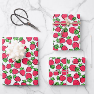 Erdbeeren Geburtstagsdusche Geschenkpapier Set
