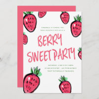 Erdbeeren Geburtstagsparty Einladung Berry Sweet
