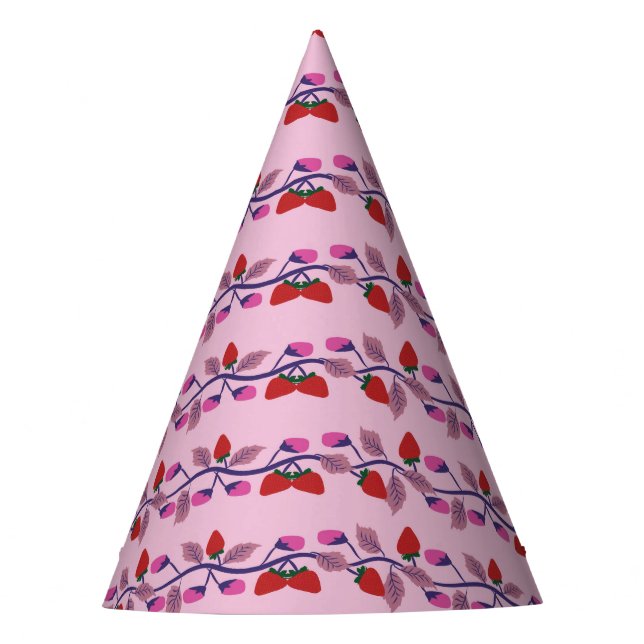 Erdbeeren Geburtstagsparty Partyhütchen (Vorderseite)
