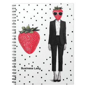 Erdbeeren Geschäft Dame Notizbuch – Cute Fashion F Notizblock