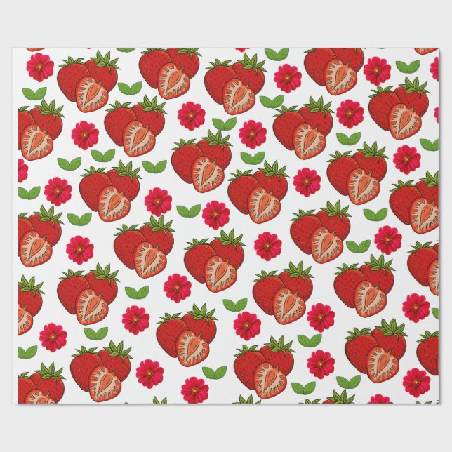 Erdbeeren  geschenkpapier (Flach)