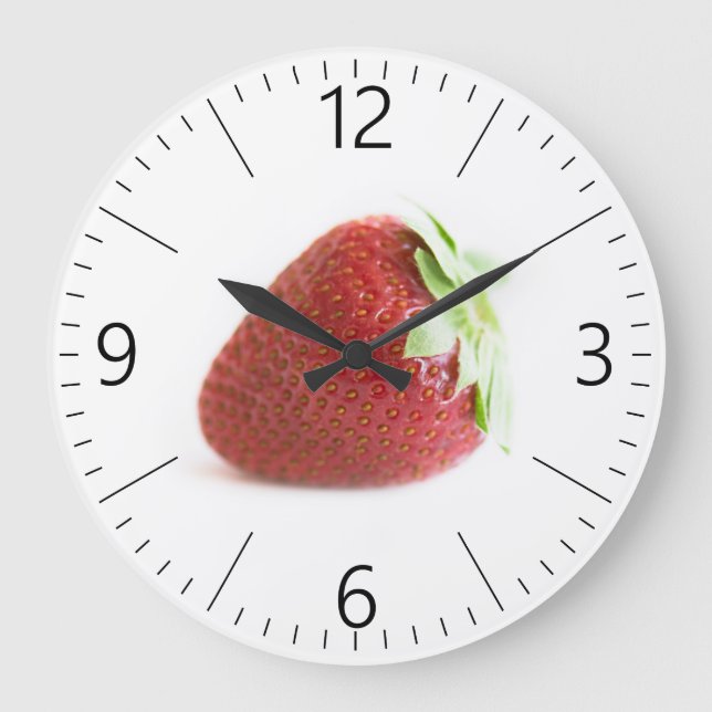 Erdbeeren Große Wanduhr (Vorderseite)