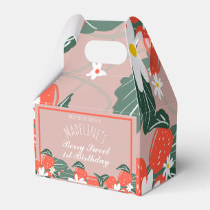 Erdbeeren Handgezeichnete Botanische Geburtstagsfe Geschenkschachtel