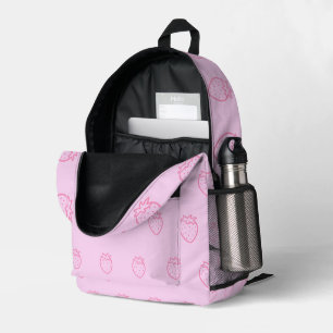 Erdbeeren, hellrosa bedruckter rucksack
