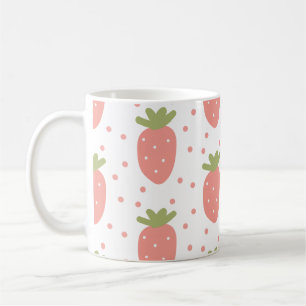 Erdbeeren-Hintergrund für Früchte Kaffeetasse