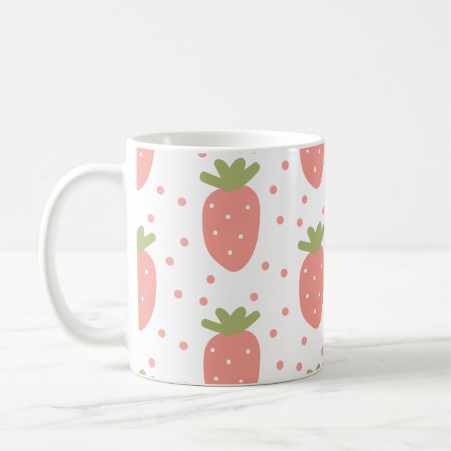 Erdbeeren-Hintergrund für Früchte Kaffeetasse (Links)