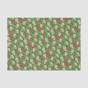 Erdbeeren-Hintergrundmuster-Gewebe Seidenpapier