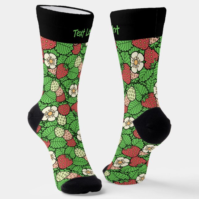 Erdbeeren-Hintergrundmuster-Socken Socken (Gewinkelt)