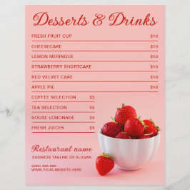 Erdbeeren im Pink Café Restaurant Dessert Menü