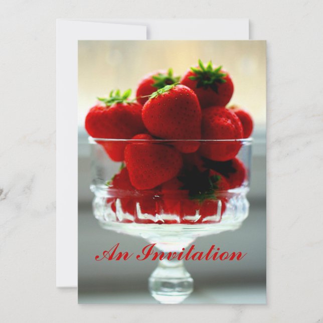Erdbeeren in einer Schüssel-Einladung Einladung (Vorderseite)