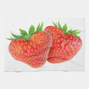 Erdbeeren in Herzform Handtuch