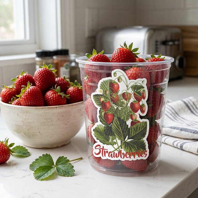 Erdbeeren individuell anpassbar aufkleber (Von Creator hochgeladen)