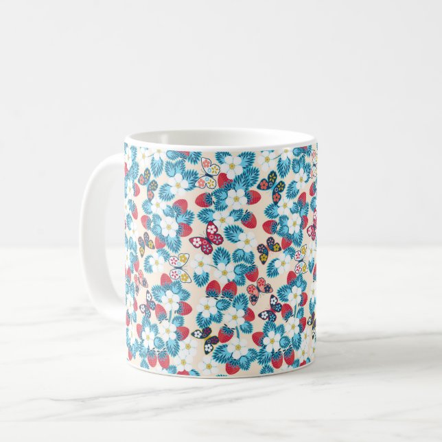 Erdbeeren Kaffeetasse (Vorderseite Links)