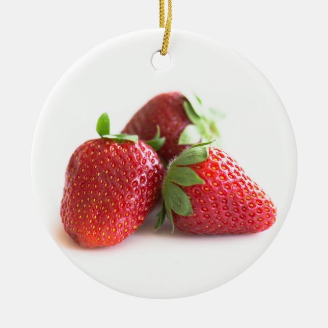 Erdbeeren Keramik Ornament (Vorne)