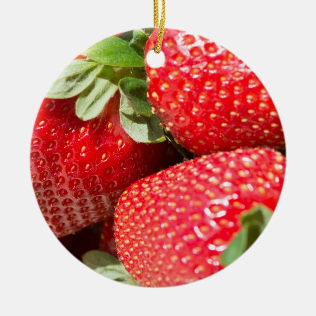 Erdbeeren Keramik Ornament (Vorne)