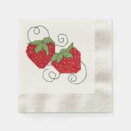 Erdbeeren Kreuzstich Serviette