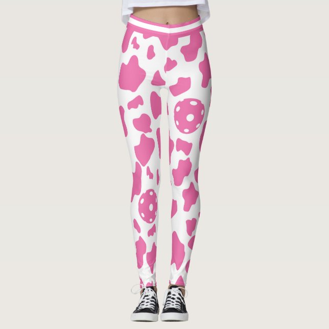🍓 🐄 Erdbeeren-Kuh-Pickleball Leggings (Vorderseite)