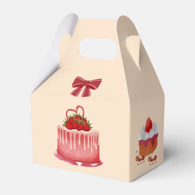 Erdbeeren-Kurzkuchen-Verpackung. Geschenkschachtel (Vorderseite)