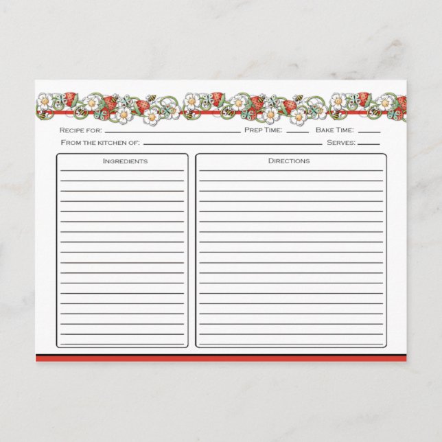 Erdbeeren Lady Bugs Rezeptkarten Postkarte (Rückseite)