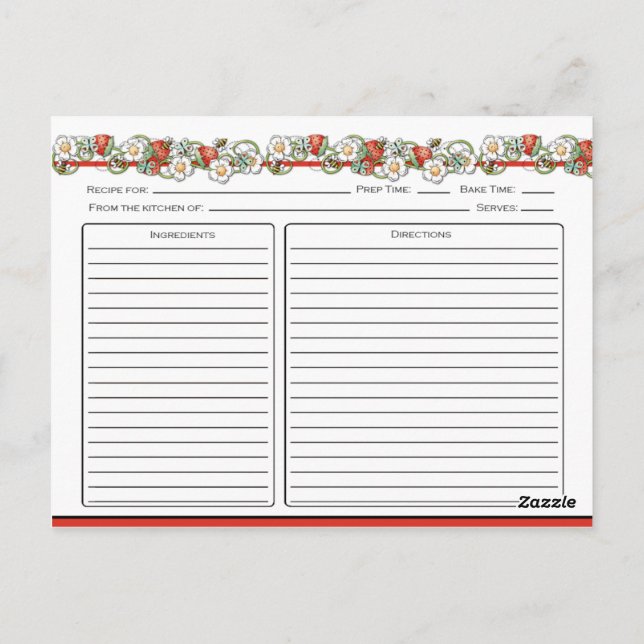 Erdbeeren Lady Bugs Rezeptkarten Postkarte (Rückseite)