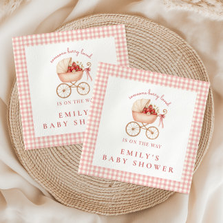 Erdbeeren Liebling Mädchen Baby Shower Serviette