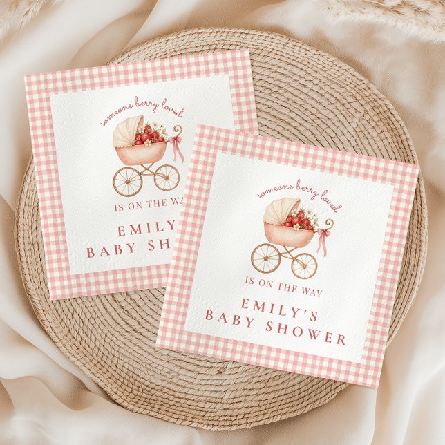 Erdbeeren Liebling Mädchen Baby Shower Serviette (Von Creator hochgeladen)